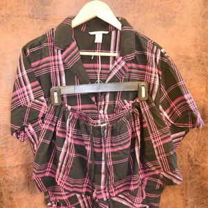 victoria secret flannel pajama short set